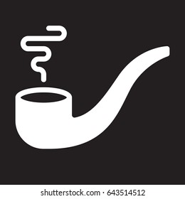 Tobacco pipe icon, vector illustration