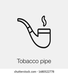 tobacco pipe icon vector. Linear style sign for mobile concept and web design. tobacco pipe symbol illustration. Pixel vector graphics - Vector.