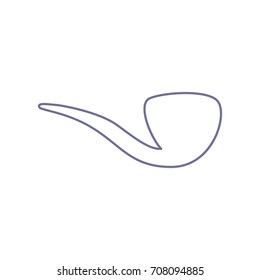 Tobacco pipe icon. Vector. Violet linear icon on white background. Isolated.
