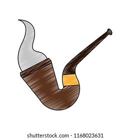 Tobacco pipe isolated scribble