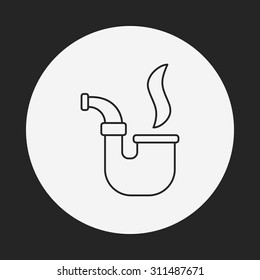 Tobacco pipe line icon