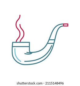 tobacco pipe line icon isolated