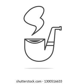 Tobacco pipe line icon vector isolated