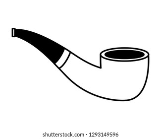 tobacco pipe on white background
