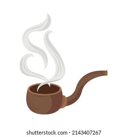 tobacco pipe smoke icon isolated