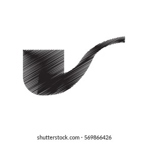 tobacco pipe smoking pictogram draw vector illustration eps 10