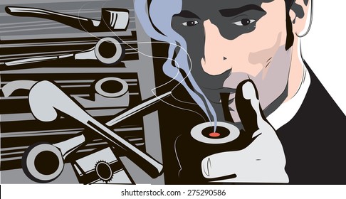 Tobacco pipe. Vector