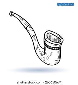  tobacco pipe, vector illustration. 