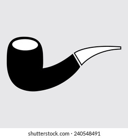 Tobacco pipe. Vector. on a grey background