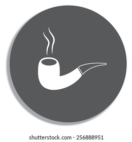 Tobacco pipe. Vector on a grey background