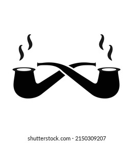 Tobacco pipe vector silhouette icon.Eps10
