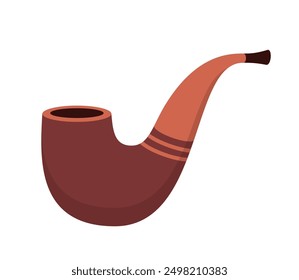 Vector de madera del dispositivo del fumador de Antiguas de la pipa de tabaco. Dispositivo De Lujo Para Fumar Tabaco Para Adultos. Accesorio De Tradición Retro Para Fumar Y Relajarse. Ilustración vectorial