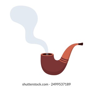 Vector de madera del dispositivo del fumador de Antiguas de la pipa de tabaco. Dispositivo De Lujo Para Fumar Tabaco Para Adultos. Accesorio De Tradición Retro Para Fumar Y Relajarse. Ilustración vectorial