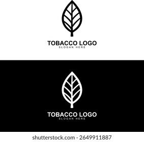 Tobacco Plant Logo Design Monochrome Vector