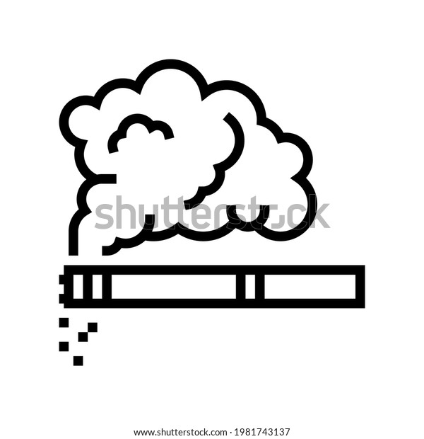 tobacco smoke line icon vector.\
tobacco smoke sign. isolated contour symbol black\
illustration