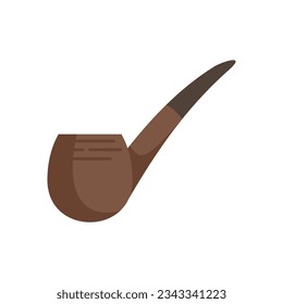 Tobacco smoke pipe icon flat vector. Old smoker. Cigar smoking isolated