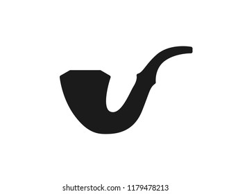 Tobacco smoke pipe icon on white background