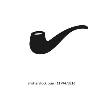 Tobacco smoke pipe icon on white background