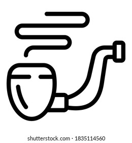Tobacco smoking pipe icon. Outline tobacco smoking pipe vector icon for web design isolated on white background