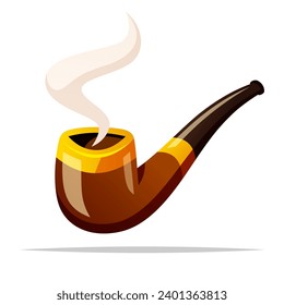 Tobacco smoking pipe vector isolated illustration