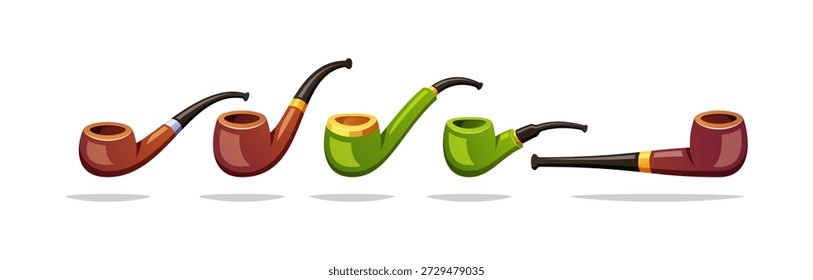 Vetor de cachimbo de fumo de cigarro isolado no fundo branco.