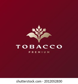 tobacco tree flower cigarette logo vector icon illustration