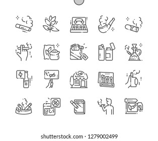 Tobacco Well-crafted Pixel Perfect Vector Thin Line Icons 30 2x Grid for Web Graphics and Apps. Simple Minimal Pictogram