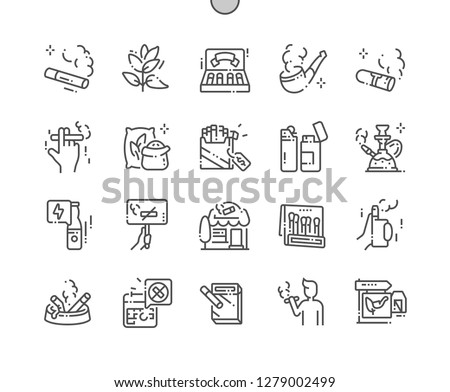 Tobacco Well-crafted Pixel Perfect Vector Thin Line Icons 30 2x Grid for Web Graphics and Apps. Simple Minimal Pictogram