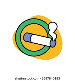 Tobacco-Free Zone Icon vector stock illustration
