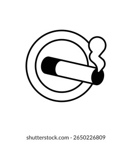 Tobacco-Free Zone Icon vector stock illustration