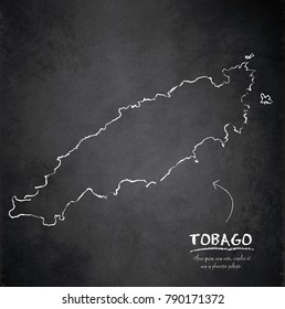 Tobago map blackboard chalkboard vector