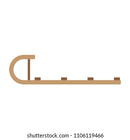Toboggan transportation cartoon character side view isolated on white background vector illustration.