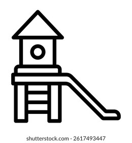 Toboggan Vector Line Icon Design