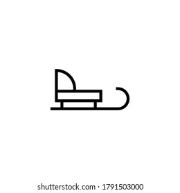 Tobogganing icon in black line style icon, style isolated on white background