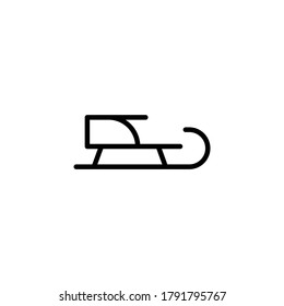 Tobogganing icon in black line style icon, style isolated on white background