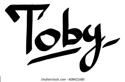 Toby male name street art design. Graffiti tag Toby. Vector art.