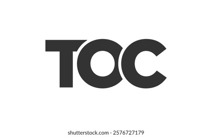 TOC logo design template with strong and modern bold text. Initial based vector logotype featuring simple and minimal typography. Trendy company identity ideal for businesses brand presence.