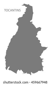 Tocantins Brazil Map grey