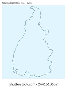 Tocantins, Brazil. Simple vector map. State shape. Outline style. Border of Tocantins. Vector illustration.