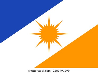 Tocantins Flag, state of Brazil. Vector Illustration.