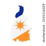 Tocantins map flag vector silhouette illustration isolated on white background. Brazil state Tocantins map symbol. South America territory.