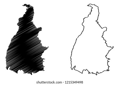Tocantins (Region of Brazil, Federated state, Federative Republic of Brazil) map vector illustration, scribble sketch Tocantins map