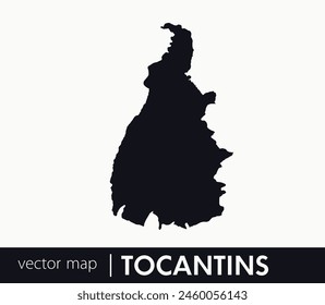 Tocantins state map. Federative unit of Brazil. Vector map for any needs.	