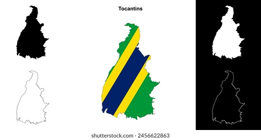 Conjunto de mapas de esquema del estado de Tocantins