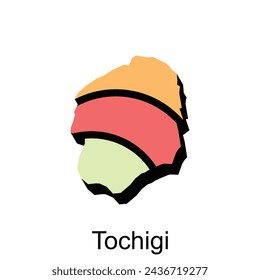 Tochigi City Map colorful simple vector illustration