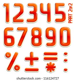 tock Vector Illustration: Vector 3d stiker font Part 2/2 digits