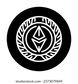 Tocken coin color line icon. Digital crypto art. Outline pictogram for web page, mobile app, promo