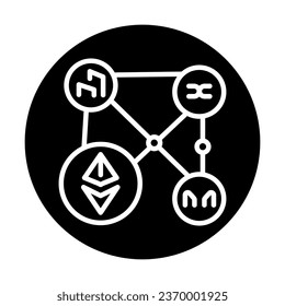 Tocken governance color line icon. Digital crypto art. Outline pictogram for web page, mobile app, promo