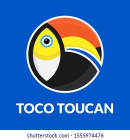 Toco taucan bird icon logo design. Eps 10 vector