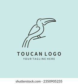 toco toucan bird logo Ramphastos toco Tucan bird line art drawing vector design